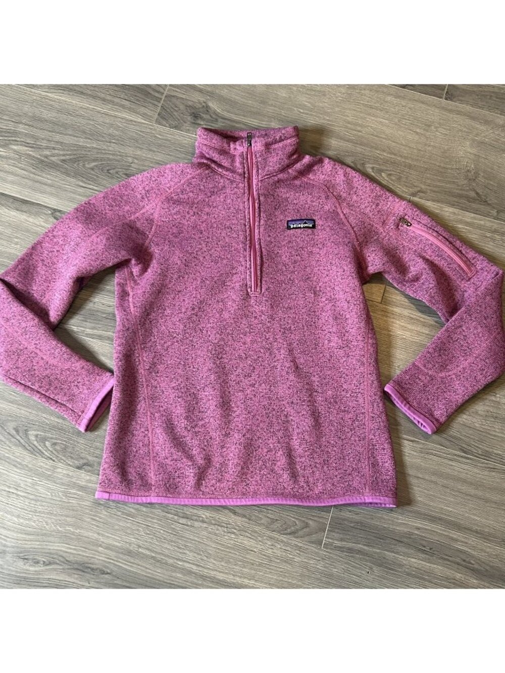 Patagonia Better Sweater Womens S Pink Fleece 1/4 Zip Mock Neck Pullover Hiking